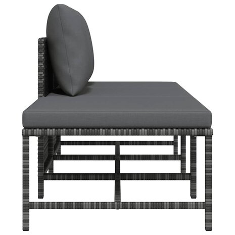 3-delige Loungeset met kussens poly rattan grijs 5