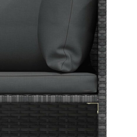 3-delige Loungeset met kussens poly rattan grijs 8
