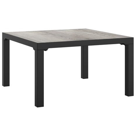 4-delige Loungeset poly rattan zwart en grijs 8
