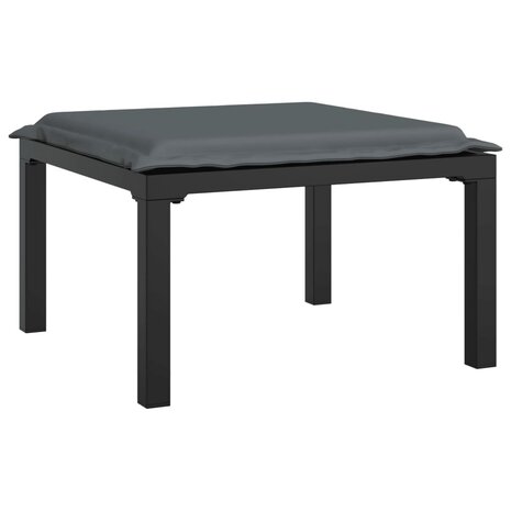 4-delige Loungeset poly rattan zwart en grijs 8