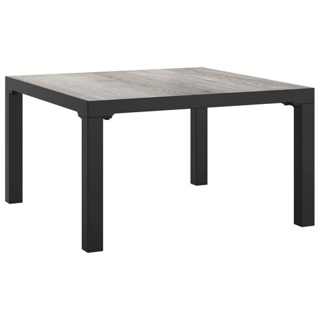 4-delige Loungeset poly rattan zwart en grijs 7