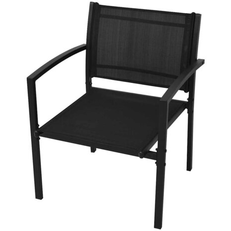 4-delige Loungeset textileen zwart  5