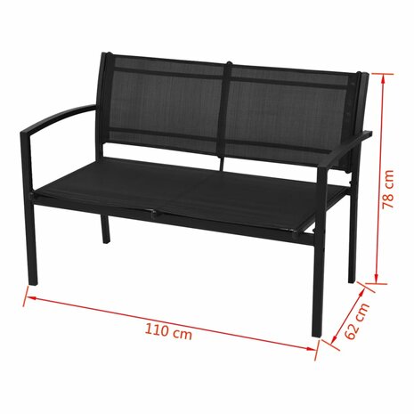 4-delige Loungeset textileen zwart  7