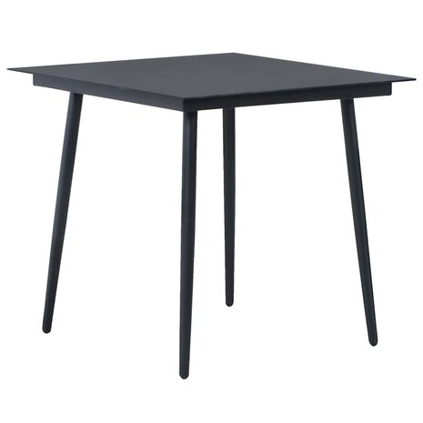 3-delige Tuinset PVC-rattan zwart 3