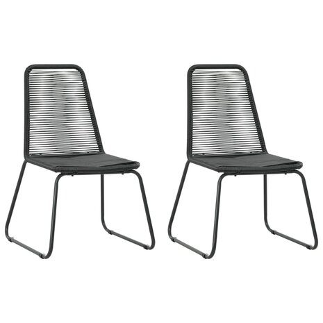 3-delige Tuinset PVC-rattan zwart 4