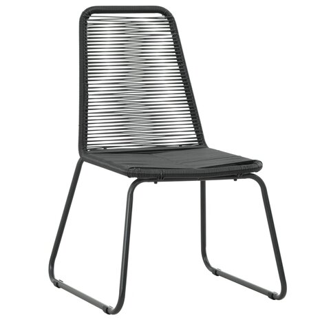 3-delige Tuinset PVC-rattan zwart 5
