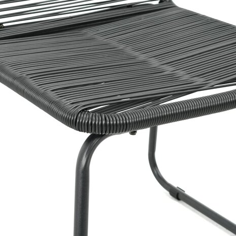 3-delige Tuinset PVC-rattan zwart 6