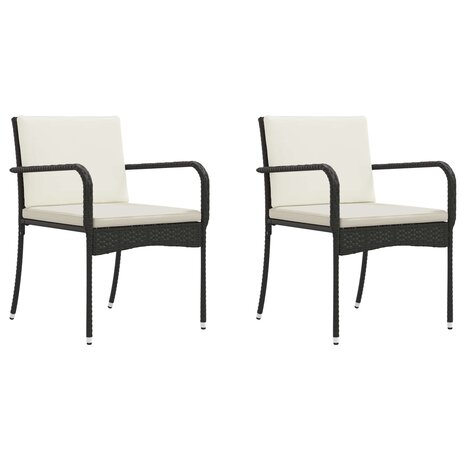 Tuinset Zwart poly rattan 4