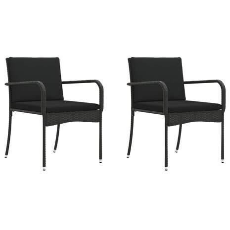 Tuinset Zwart poly rattan 4