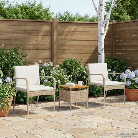 Tuinset Beige poly rattan 3