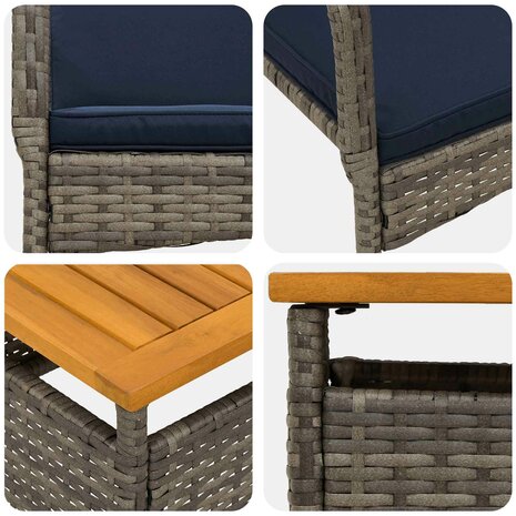 Tuinset Grijs poly rattan 7