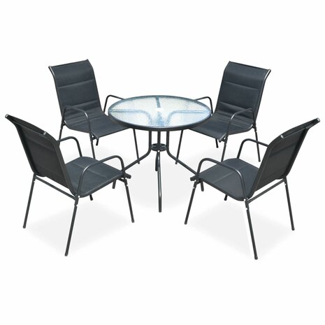 5-delige Tuinset staal zwart 1