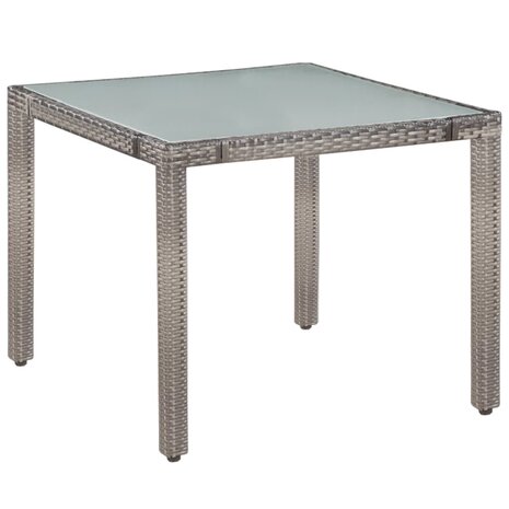 5-delige Tuinset met kussens poly rattan grijs 2