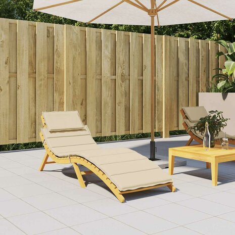 Ligbedkussen 186x58x4 cm oxford stof beige 1