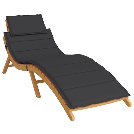 Ligbedkussen 186x58x4 cm oxford stof zwart 3