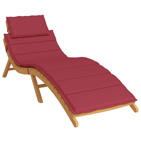 Ligbedkussen 186x58x4 cm oxford stof wijnrood 3