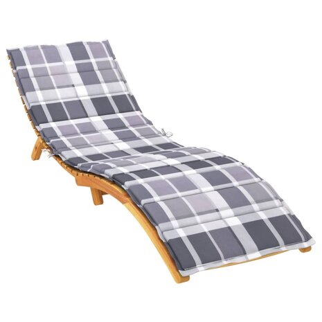 Ligbedkussen200x60x3 cm oxford stof ruitpatroon grijs 3