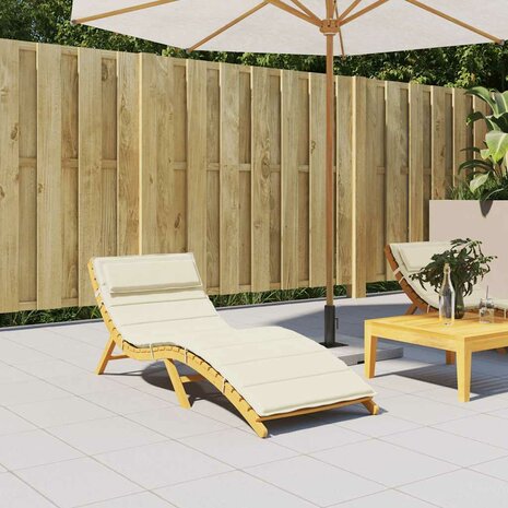 Ligbedkussen 180x60x4 cm oxford stof cr&egrave;mekleurig 1
