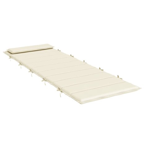 Ligbedkussen 180x60x4 cm oxford stof cr&egrave;mekleurig 4