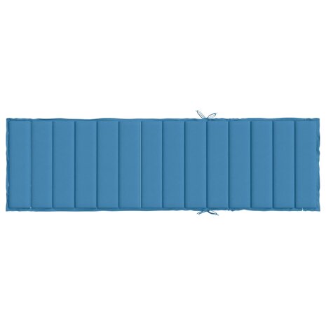 Ligbedkussen 200x60x4 cm stof gem&ecirc;leerd blauw 5