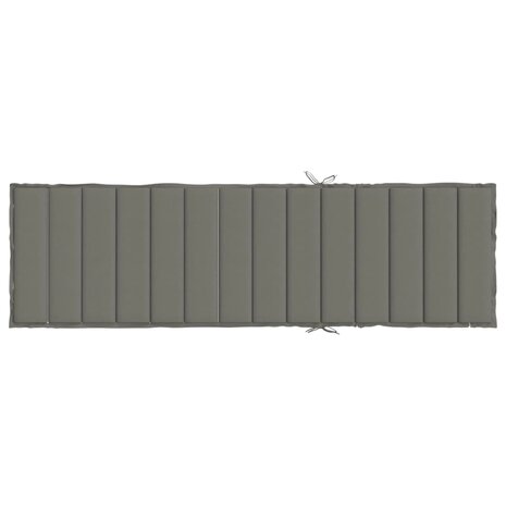 Ligbedkussen 200x70x4 cm stof gem&ecirc;leerd donkergrijs 5