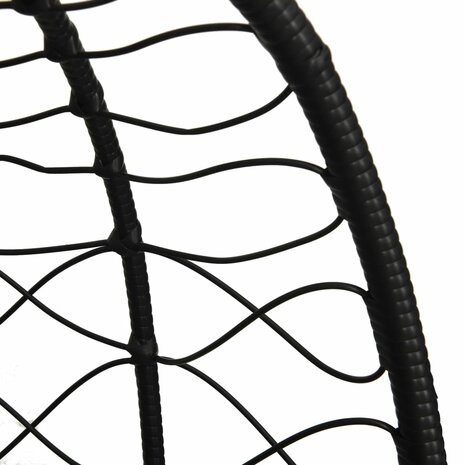 Egg hangstoel met Kussen Cr&egrave;mewit Poly Rattan & Staal 7