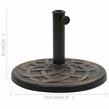 Parasolvoet rond 19 kg polyresin bronskleurig 6