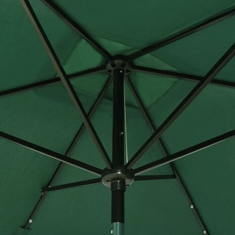 Parasol met LED's en stalen paal 2x3 m groen 9
