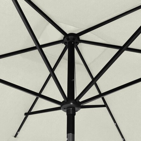 Parasol met LED's en stalen paal 2x3 m zandkleurig 7