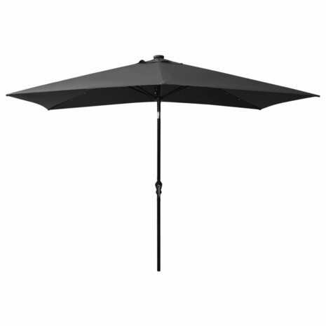 Parasol met LED's en stalen paal 2x3 m antracietkleurig 3