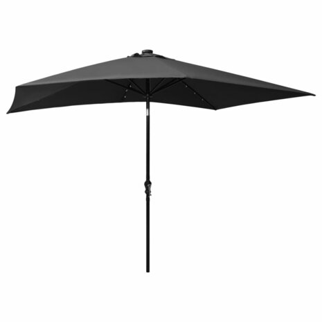 Parasol met LED's en stalen paal 2x3 m antracietkleurig 4