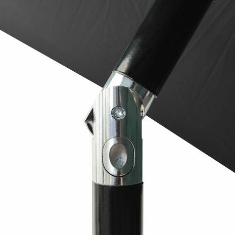 Parasol met LED's en stalen paal 2x3 m antracietkleurig 7