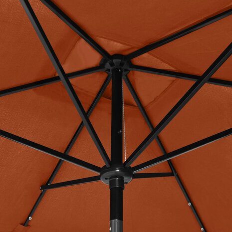 Parasol met LED's en stalen paal 2x3 m terracottakleurig 9