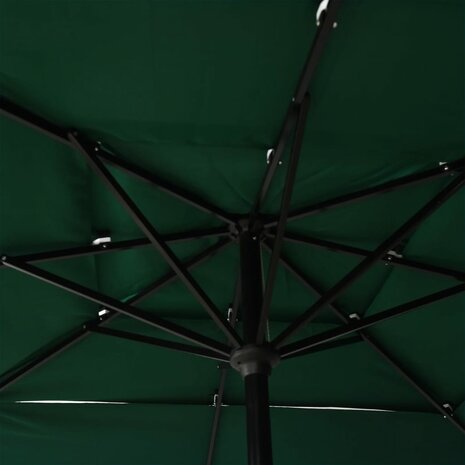 Parasol 3-laags met aluminium paal 2,5x2,5 m groen 5