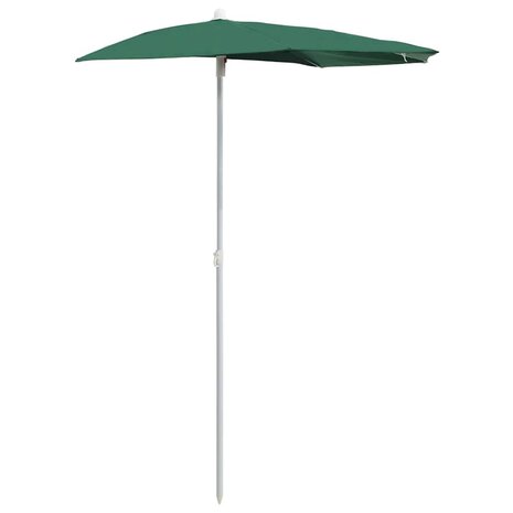 Parasol half met paal 180x90 cm groen 2