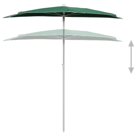 Parasol half met paal 180x90 cm groen 4