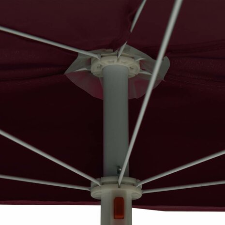 Parasol half met paal 180x90 cm bordeauxrood 7