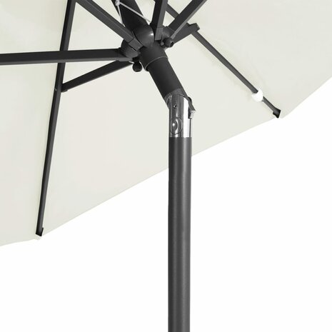 Parasol met stalen paal 225x225x212 cm wit 7