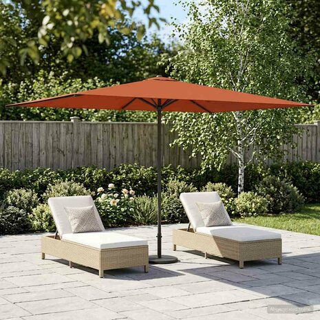 Tuinparasol 200 x 300 cm Polyester Rechthoekig Terracotta 1
