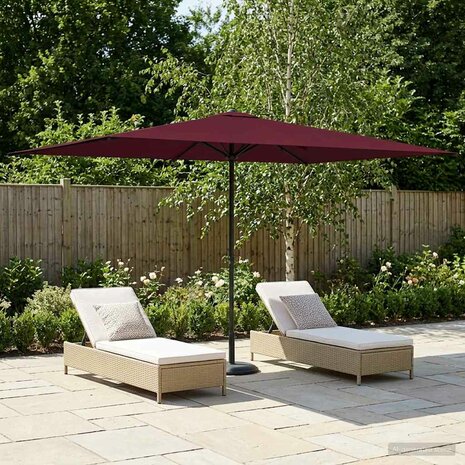 Tuinparasol 200 x 300 cm Polyester Rechthoekig Bordeaux Rood 1