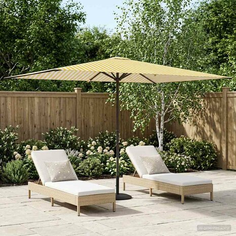 Tuinparasol 200 x 300 cm Polyester Rechthoekig Geel en Wit 1