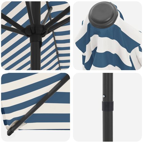 Tuinparasol 200 x 300 cm Polyester Rechthoekig Blauw en Wit 5