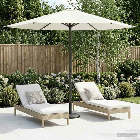 Tuinparasol 230 x 230 cm Polyester Rechthoekig Cr&egrave;mekleurig 1