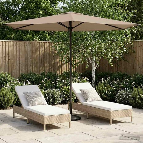 Tuinparasol 270 x 270 cm Polyester Rechthoekig Taupe 1
