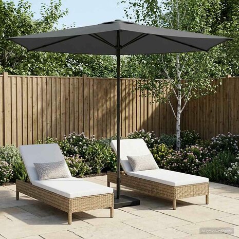 Tuinparasol 270 x 270 cm Polyester Rechthoekig Antracietkleurig 1