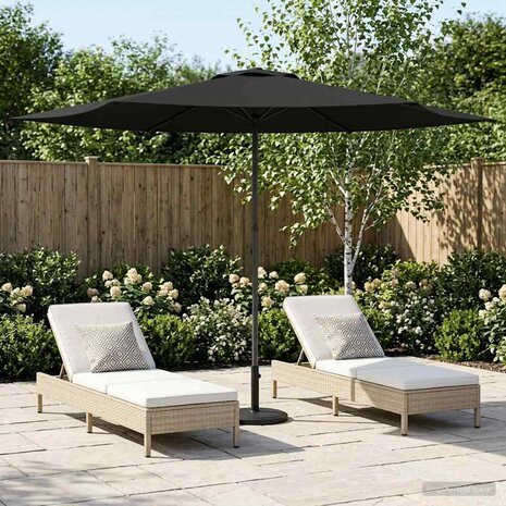 Tuinparasol 300 x 300 cm Polyester Rechthoekig Antracietkleurig 1