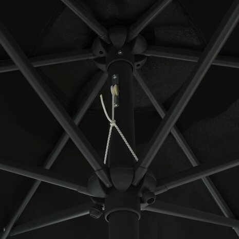 Parasol met aluminium paal 270x246 cm zwart 5