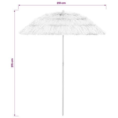 Strandparasol Hawa&iuml; 240 cm wit 8
