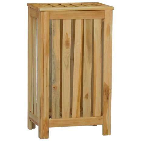 Wasmand 35x25x60 cm massief teakhout 3