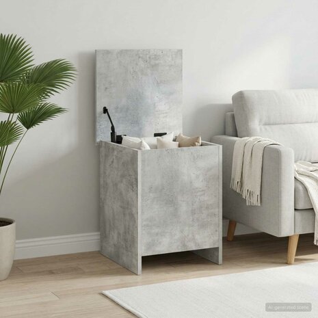 Opbergkist met opslag Betongrijs 40 x 40 x 50 cm Bewerkt hout 1